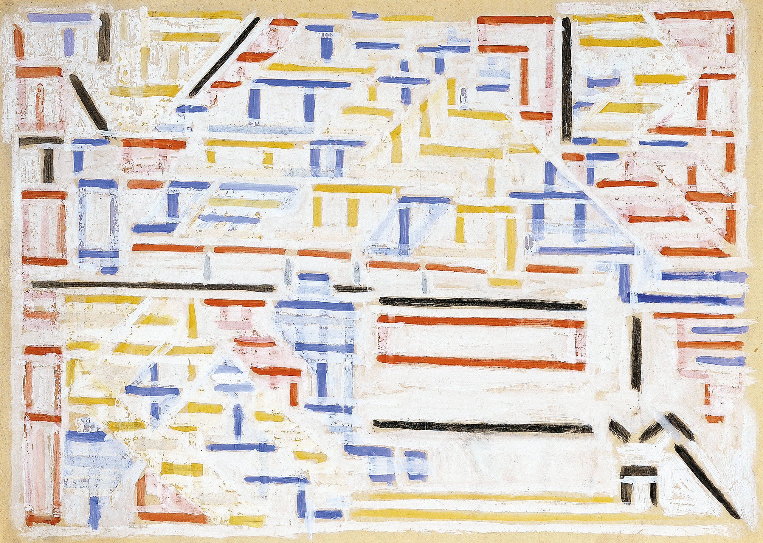 Bart van der Leck: Study for Compositions No. 7 and No. 8, 1917, gouache, papír, 100×154 cm; Museo Nacional Thyssen-Bornemisza, Madrid